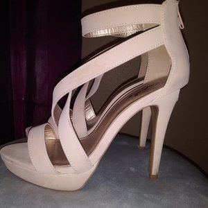 cream high heels